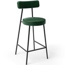 Ver imagem 3 de Kit 03 Banquetas Baixa para Cozinha Sala de Jantar Bancada Milão L02 Facto Verde Musgo - lyam decor
