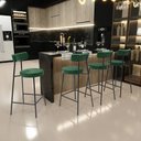 Ver imagem 2 de Kit 03 Banquetas Baixa para Cozinha Sala de Jantar Bancada Milão L02 Facto Verde Musgo - lyam decor