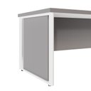 Ver mais imagens de Escrivaninha Mesa Escritório Diretor com Caixa de Tomadas e Porta Objetos 200cm Corporate Cinza Sagrado E Branco