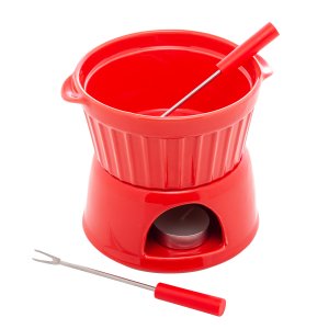 Conjunto para Fondue Porcelana Classic Lyor 4 Peças Vermelho 3138