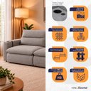 Ver imagem 3 de Sofá Retrátil Reclinável Lugano 2,20m USB e Porta Copos Linho Cinza - King House