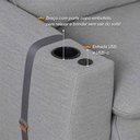 Ver mais imagens de Sofá Retrátil Reclinável Lugano 2,20m USB e Porta Copos Linho Cinza - King House