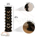 Ver imagem 2 de Sapateira Rotativa Giratória Preta 8 Niveis 50x180cm 32pares