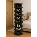 Ver imagem 1 de Sapateira Rotativa Giratória Preta 8 Niveis 50x180cm 32pares