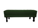 Ver imagem 3 de Recamier Luis Xv Capitonê Retrô 100cm Suede Verde Pés Madeira Ms Decor