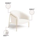 Ver imagem 3 de Poltrona Sala Industrial Alta Champanhe Stella Bouclê D03 - D'Rossi Cor Off White