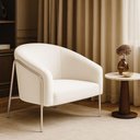 Ver imagem 1 de Poltrona Sala Industrial Alta Champanhe Stella Bouclê D03 - D'Rossi Cor Off White