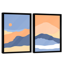 Ver imagem 4 de Quadro Decorativo Duo Abstrato Paisagem Montanha