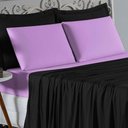 Ver imagem 3 de Jogo de Cama Casal Viúva Nobre 4 Peças Malha 100% Algodão - Preto / Lilás