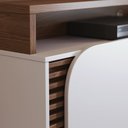 Ver imagem 5 de Estante Painel para TV 75 pol 182cm Mayer C04 Amêndoa Off White Matte - Lyam Decor