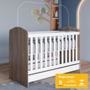 Ver imagem 2 de Berco Mini Cama Grade Fixa 133x68 Cm Bala de Menta Rustico Branco Henn