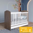 Ver mais imagens de Berco Mini Cama Grade Fixa 133x68 Cm Bala de Menta Rustico Branco Henn