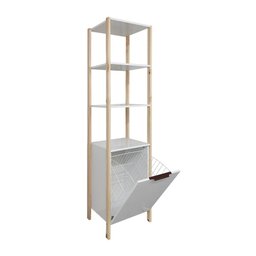 Armário de Madeira para Roupas e Calçados com Prateleiras e Cesto em MDP Branco - 7