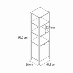 Armário de Madeira para Roupas e Calçados com Prateleiras e Cesto em MDP Branco - 8