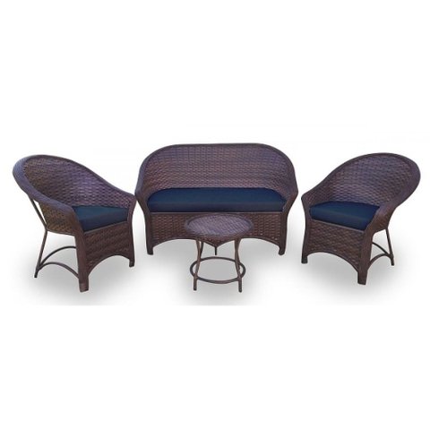 Conjunto de Sofá Fibra Sintética Bali Promo - 1 Sofá 2L + 2 Poltronas + 1 Mesa Centro - Tecido Lisat