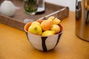 Ver imagem 2 de Centro de Mesa Decorativo em Vidro Terracota com Listras 17,5cm Od3010 Btc
