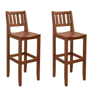 Kit 2 Banquetas De Madeira Balcão Cozinha Varanda Alta Bar Luxo Pés  Madeira Maciça Área Gourmet