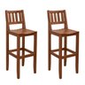 Kit 2 Banquetas De Madeira Balcão Cozinha Varanda Alta Bar Luxo Pés  Madeira Maciça Área Gourmet - 1