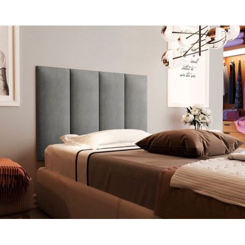 Cabeceira Estofada Suspensa para Cama de Solteiro 90 Cm - Cinza