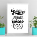 Ver imagem 2 de Quadro Agradecer É a Arte de Atrair Coisas Boas 33x24cm:madeira Preta