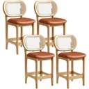 Ver imagem 1 de Kit 4 Banquetas Baixa Bar Cozinha Sala de Jantar Betta L02 Mel Tela Couríssimo Camel - Lyam Decor