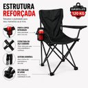 Ver imagem 4 de Kit 3 Cadeiras Dobráveis Camping Praia Portátil com Porta-Copo, Apoio de Braço e Bolsa de Transporte