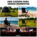 Ver mais imagens de Kit 3 Cadeiras Dobráveis Camping Praia Portátil com Porta-Copo, Apoio de Braço e Bolsa de Transporte