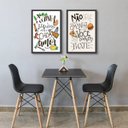 Ver imagem 2 de Kit 2 Quadros Frases Cozinha Humor 45x34cm - com vidro:Madeira preta