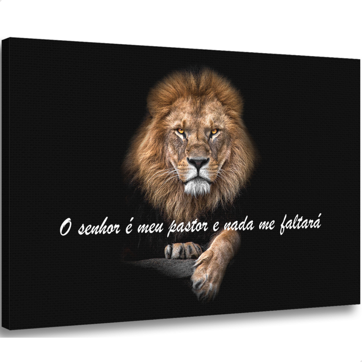 Quadro Decorativo Frase de Salmo com Leão Rei de Judá