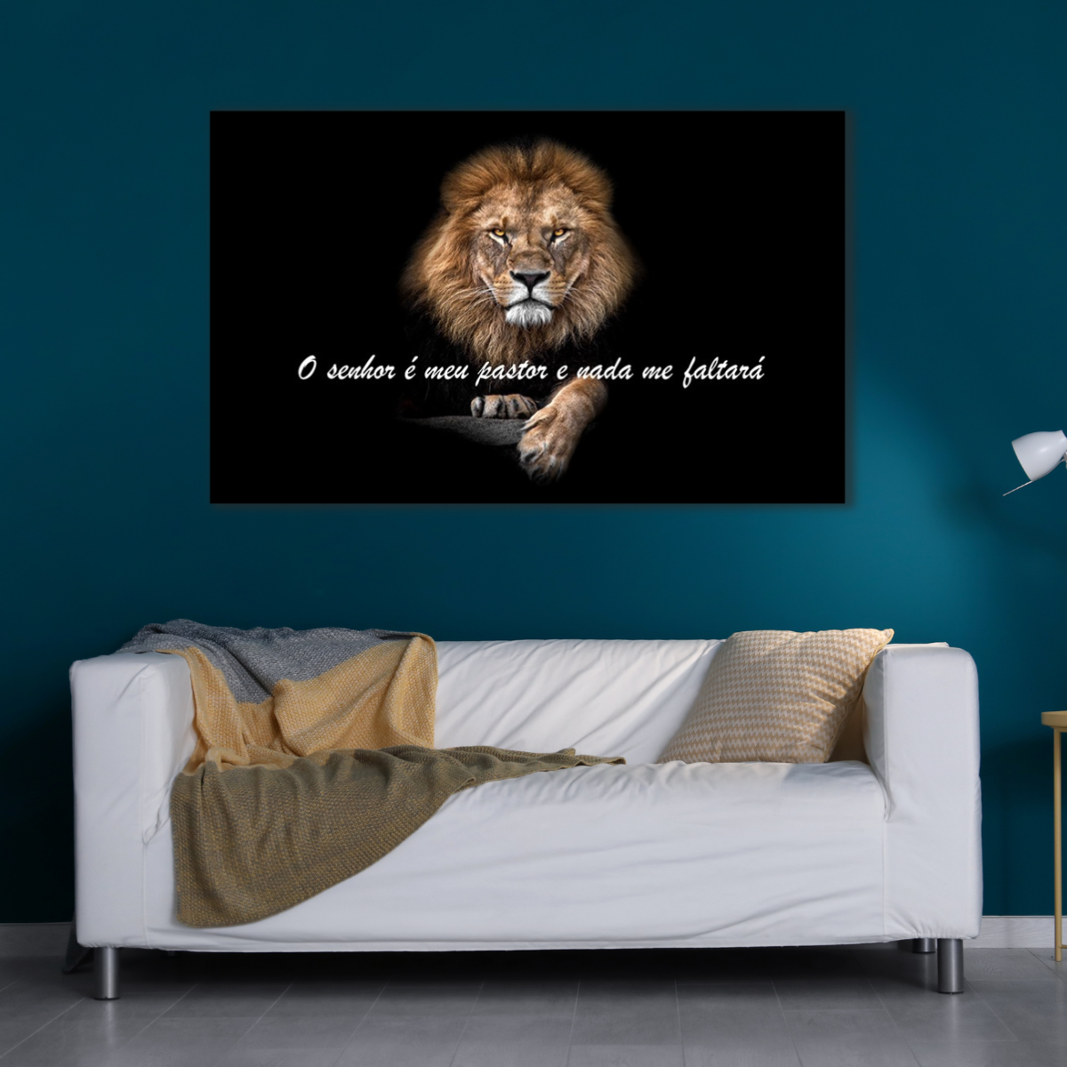 Quadro Decorativo Frase de Salmo com Leão Rei de Judá - 6