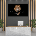 Ver imagem 2 de Quadro Decorativo Frase de Salmo com Leão Rei de Judá