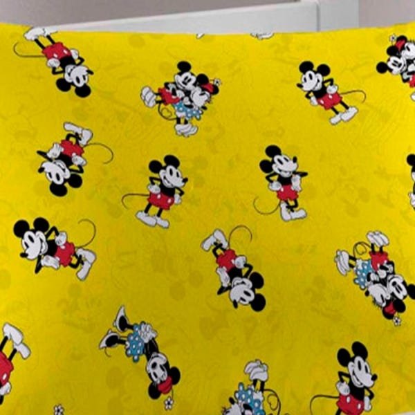 Jogo de Cama Portallar Casal Malha Disney 3 Peças Mickey 90 Anos Cinza - 2