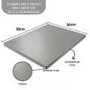 Ver imagem 2 de Tampo Mesa 30x30 Mdf 15mm Cinza 0,30x0,30 Prateleira Arrigo Móveis