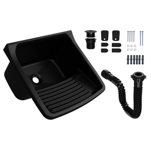 Tanque Plástico para Lavar Roupa 22l + Sifão Preto Astra Tq0sf/sc