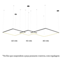 Ver imagem 2 de Lustre Pendente de Led Bleisi 3 Aros Quadrados 84W - 80x60x40cm