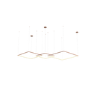 Ver imagem 1 de Lustre Pendente de Led Bleisi 3 Aros Quadrados 84W - 80x60x40cm