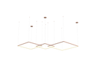 Ver imagem 1 de Lustre Pendente de Led Bleisi 3 Aros Quadrados 84W - 80x60x40cm
