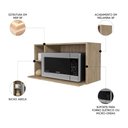 Ver imagem 3 de Suporte Microondas Aéreo 81cm com Nicho Adega Miami Castanho - Lumil