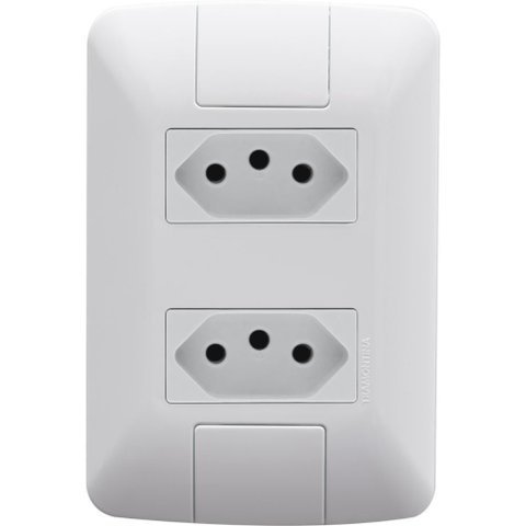 Kit 12 Conjunto 4x2 2 Tomadas 2p+t Tramontina 10a 250v Branco