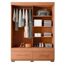 Ver imagem 4 de Guarda Roupa Mongi 2 Portas 2 Gavetas Marrom Caemmun