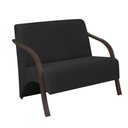 Ver imagem 1 de Poltrona 2 Lugares Vênus Suede Braço Madeira Preto