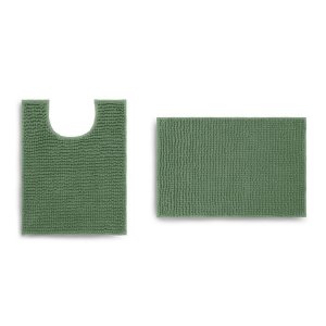 Jogo de Tapete Banheiro Popcorn 2 Peças Antiderrapante Cactus