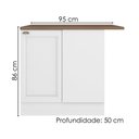 Ver imagem 3 de Balcao com Tampo Canto Reto 95 Cm 1 Porta Unna Branco Poliman