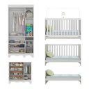 Ver imagem 5 de Quarto de Bebê Completo C/berço Americano 3 em 1 Colchão Ternura Multimóveis Mp4671 Branco/off