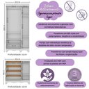 Ver imagem 3 de Quarto de Bebê Completo C/berço Americano 3 em 1 Colchão Ternura Multimóveis Mp4671 Branco/off