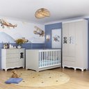 Ver imagem 2 de Quarto de Bebê Completo C/berço Americano 3 em 1 Colchão Ternura Multimóveis Mp4671 Branco/off