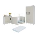Ver imagem 1 de Quarto de Bebê Completo C/berço Americano 3 em 1 Colchão Ternura Multimóveis Mp4671 Branco/off