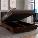 Ver imagem 3 de Cama Box Casal Baú Colchão Espuma Orthoface Polar 158x198x25cm Marrom - Suporta Até 120kg Por