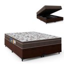 Ver imagem 7 de Cama Box Casal Baú Colchão Espuma Orthoface Polar 158x198x25cm Marrom - Suporta Até 120kg Por