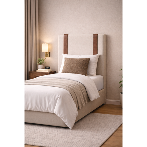 Cabeceira Solteiro Aline 9 0cm Corino Bege - Italian Flex